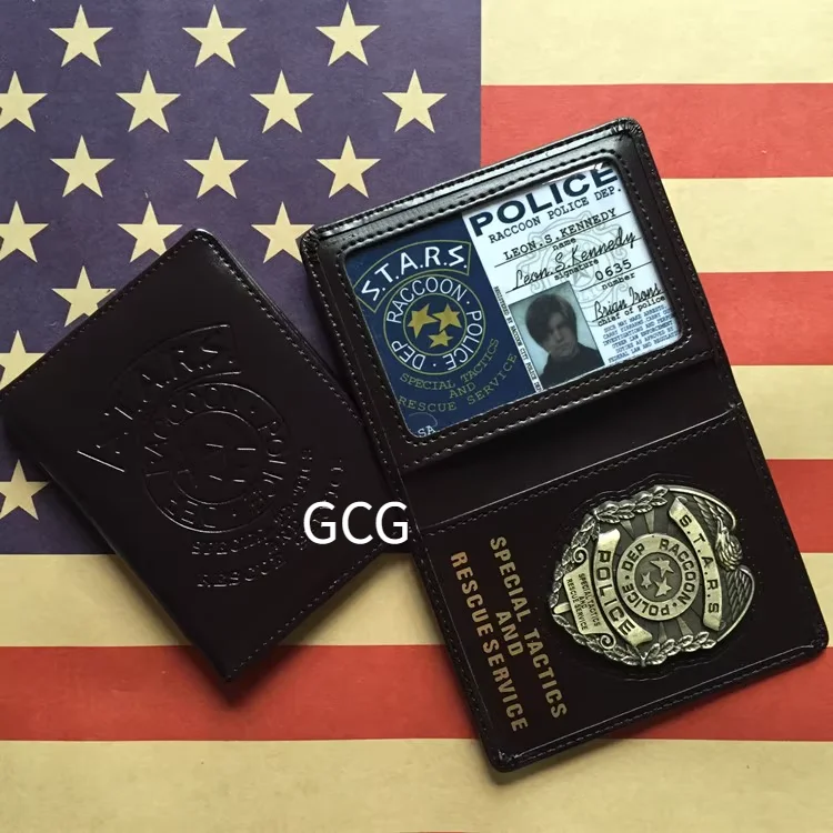 Resident Evil Leon Chris Jill Ada Rebecca Metal Badge ID S.T.A.R.S. حافظة شارة الشرطة مع ملحقات تنكرية قابلة للتخصيص #2