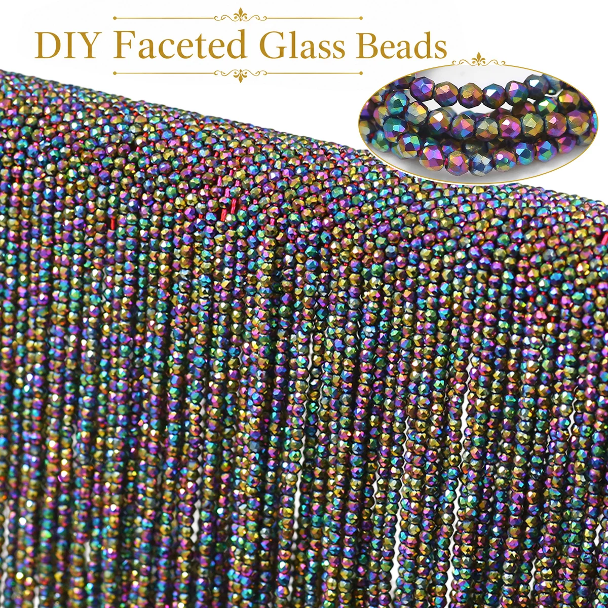 2mm 180-540Pcs Colorful Round Crystal Glass Seed Beads for Making DIY Bracelets Necklaces Keychains Various Jewelry Accessories