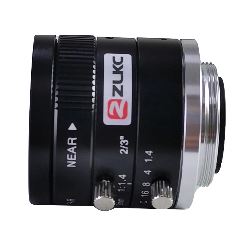 ZLKC 3.0ล้านพิกเซล C MOUNT 12mm 2/3 "Fa Machine Vision Vision FIXED FOCAL LENS Industrial เลนส์กล้องถ่ายรูป F1.4 Iris CCTV 3MP