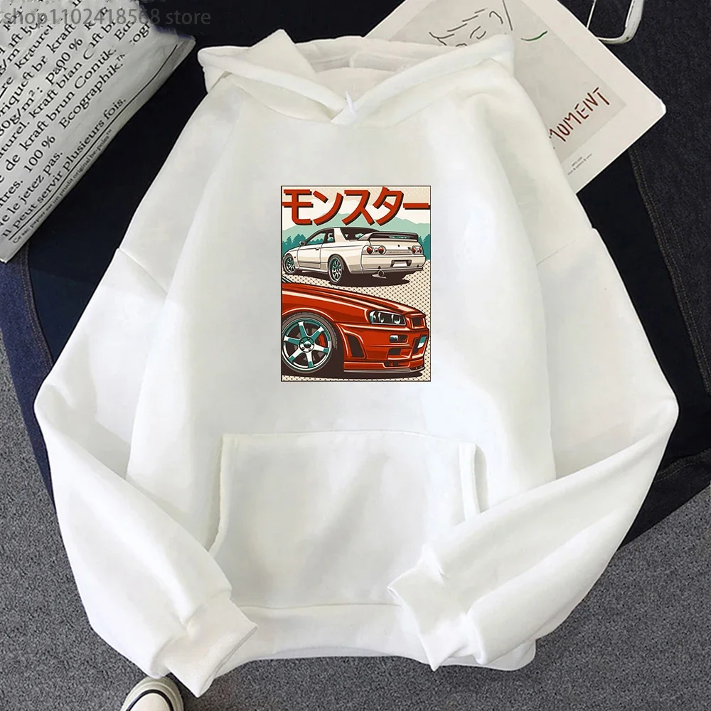 JDM Hoodie for Men CRX Initial D Japan Style Retro 90s Del Sol Sweatshirt Long Sleeve O-Neck Winter Casual Harajuku Male Clothes