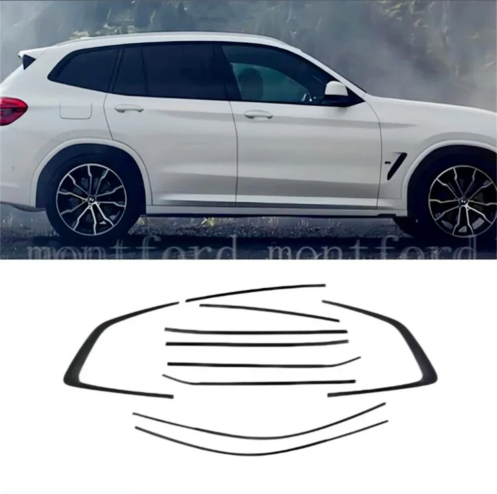 

Для BMW X3 F25 G01 2011-2024 (черный) Стайлинг автомобиля, черная стальная рамка для окон, полоски, накладка, защитная крышка, автозапчасти, 1 комплект