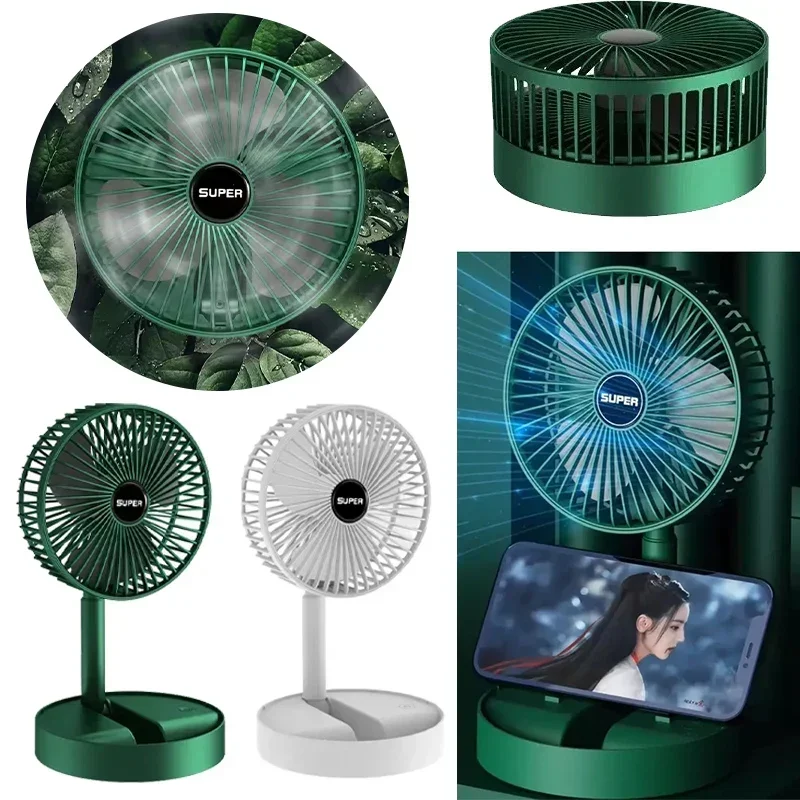 USB Foldable Electric Fan Cold Air Portable Indoor Outdoor Ventilador Mini Home Cooling Table Fan Camping Desktop Air Cooler Fan