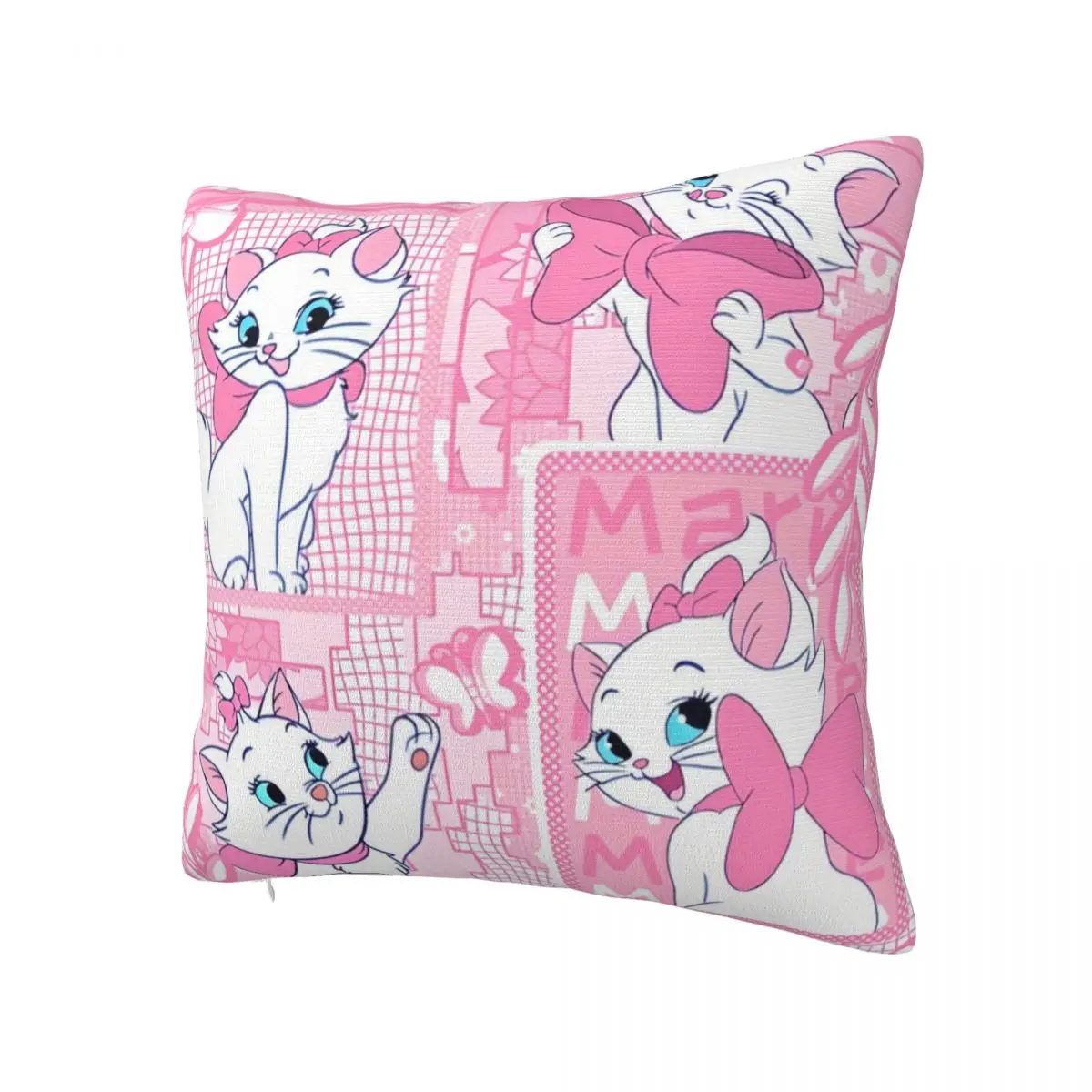 Pink Marie Cat Cute Cartoon Aristocats Pillowcase Printed Cushion Cover Decoration Throw Pillow Case Cover Living Room Square