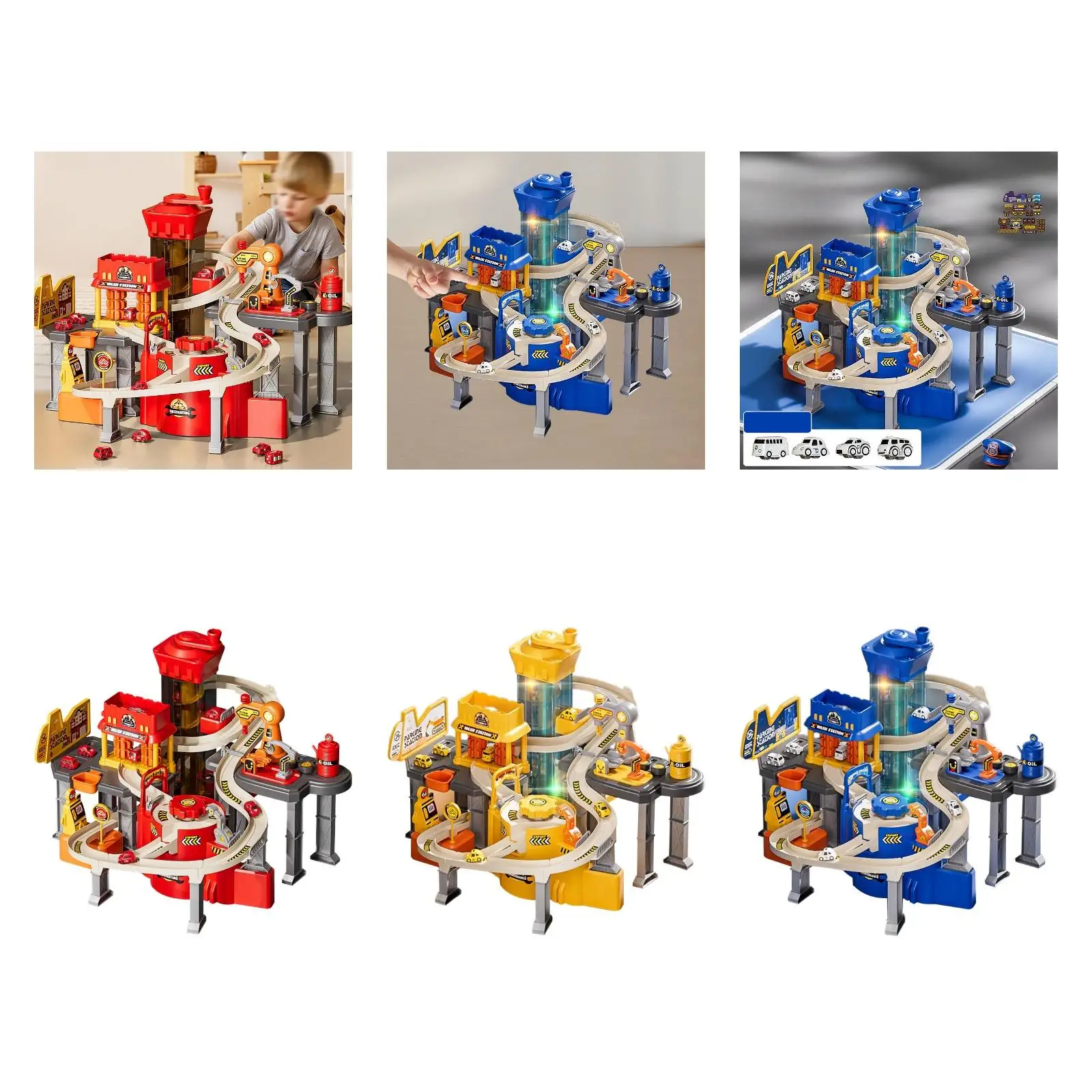 

Kids Parking Garage Race set Vehicles Thinking Abilities with Lift