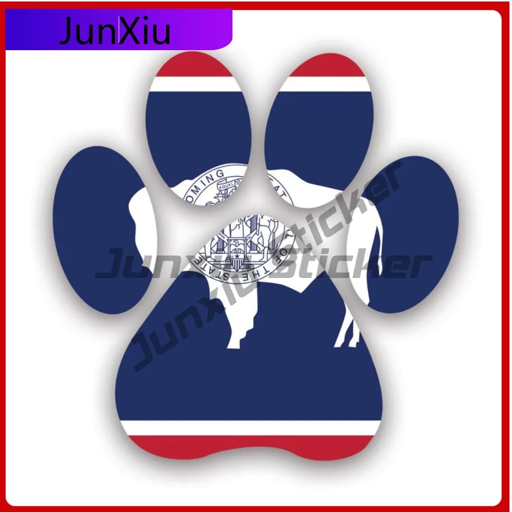

Wyoming State Paw Sun Resistant Weather Resistant Cool For Laptop Car Body Bumper Easy To Remove No Residue Decal Truck Racing
