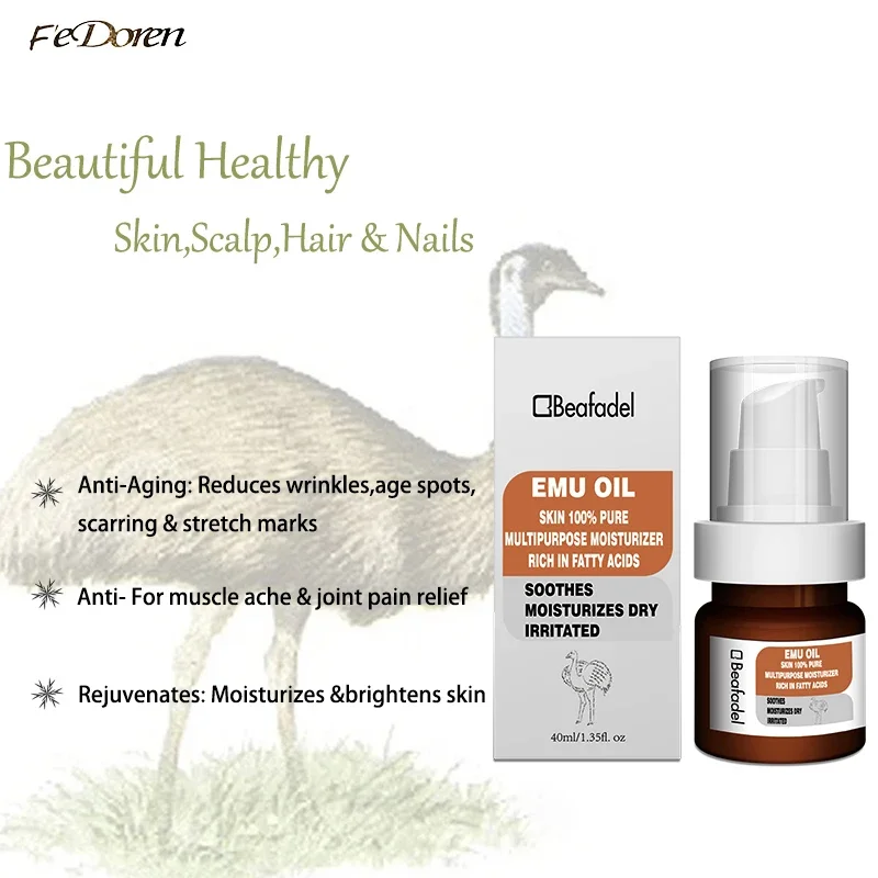 Crema hidratante para la sequedad de la piel, Gel de calor Omega rico en aceite de Australia Emu, artritis, dolor muscular, dolor de espalda, frotar, aligeramiento deportivo
