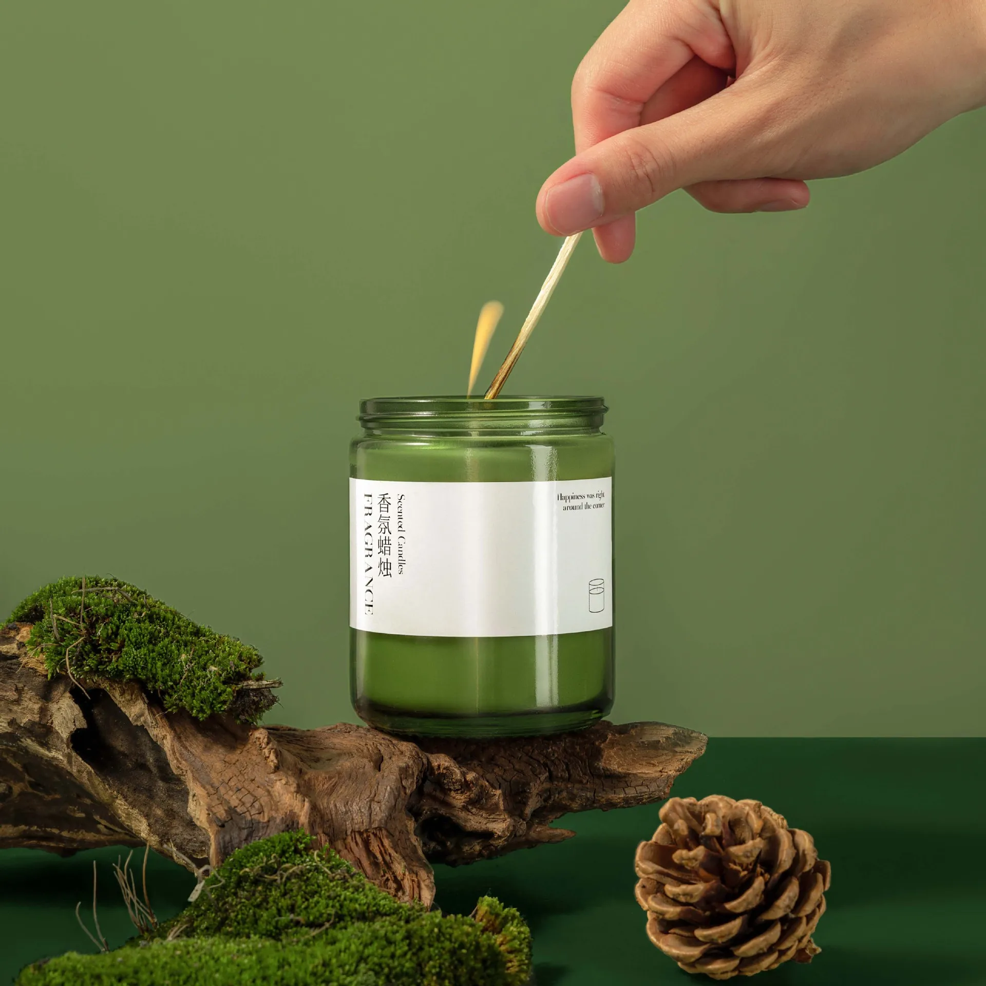 Nieuwe Aromatherapie Kaars Groene Fles Rookloze Soja Kaars Valentijnsdag Cadeau Kaarsen Huisdecoratie