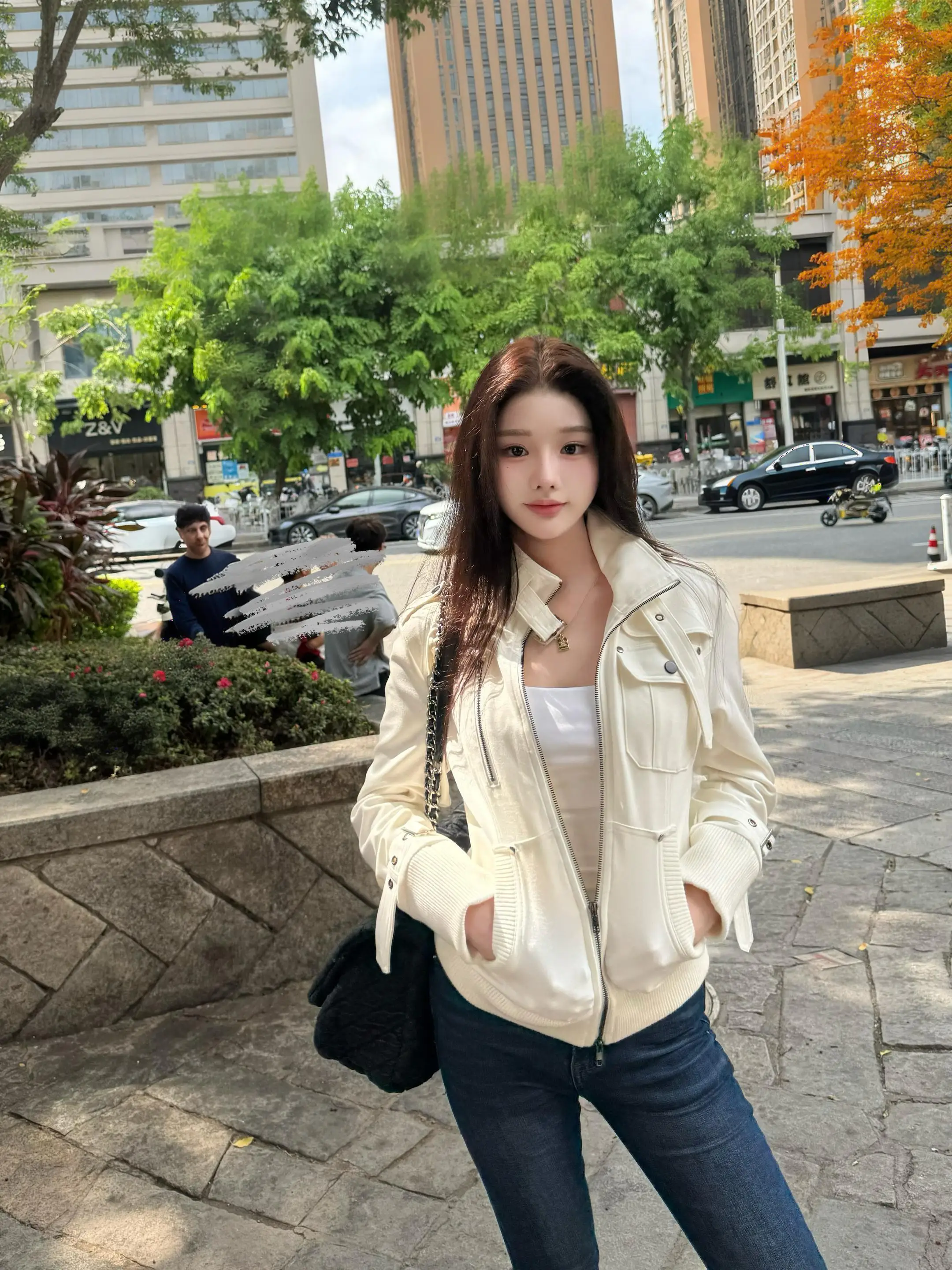 

White Slimming ort Pilot Jaet Women's Stand Collar Windproof Coat Casual Korean Sle Faionable Innerwear Polyester Fiber
