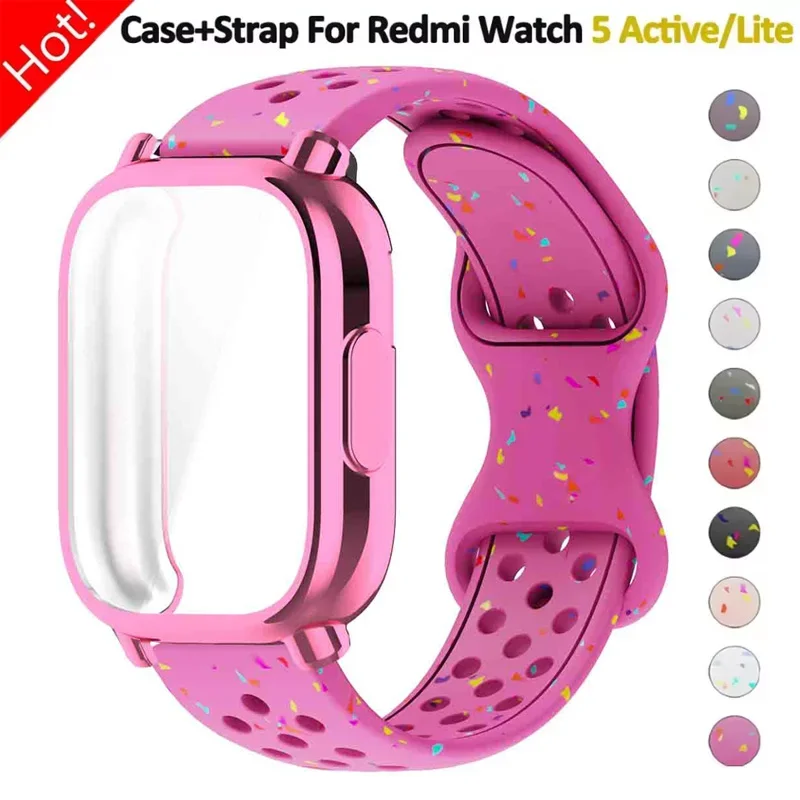 Schutzhülle + Silikonarmband für Xiaomi Redmi Watch 5 Active/5 Lite, vollständiger Bildschirm, TPU-Softshell und atmungsaktives Sportarmband