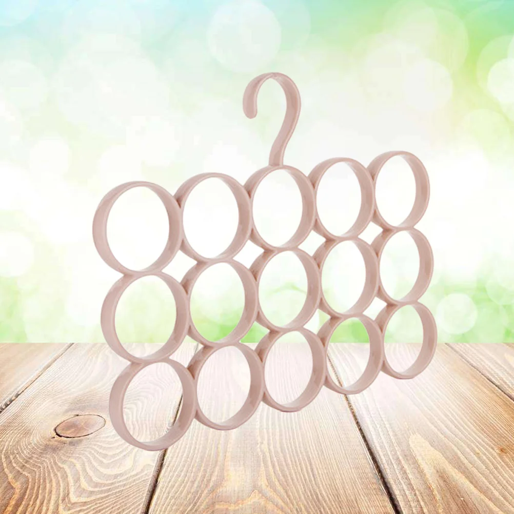 

15 Rings Ties Rack Scarves Organizer Wardrobe Storage Shawl Holder Colorful Clothes Hanger