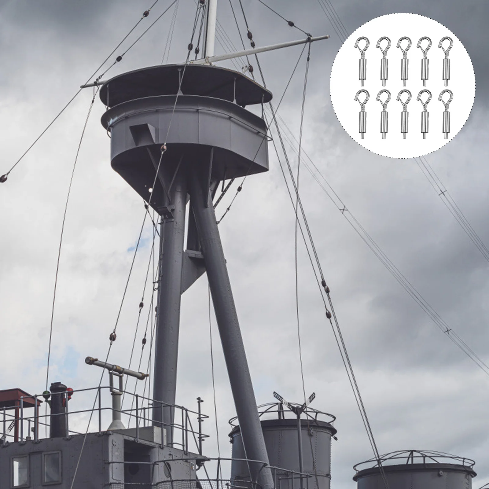 

10Pcs Premium Cable Spring Buckles Rust Resistant Wearproof for Various Applications Cable Guide Hook Adjustment Hook