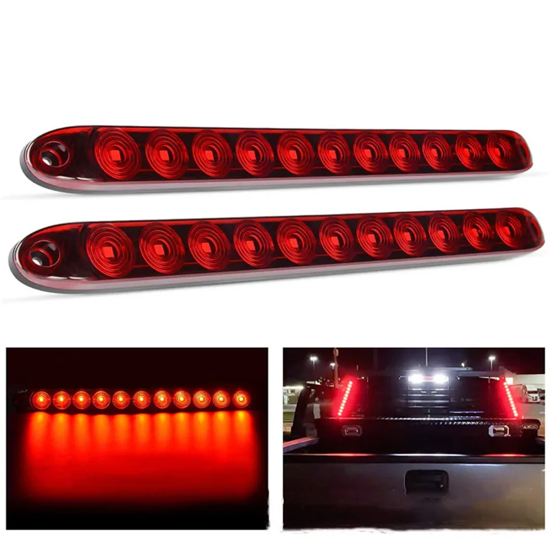 

Новая красная светодиодная лента 12 В, автомобильные третий стоп-сигналы, автоматический дополнительный стоп-сигнал, грузовик, высокое крепление, парковочная лампа, 15 дюймов, 11 светодиодов