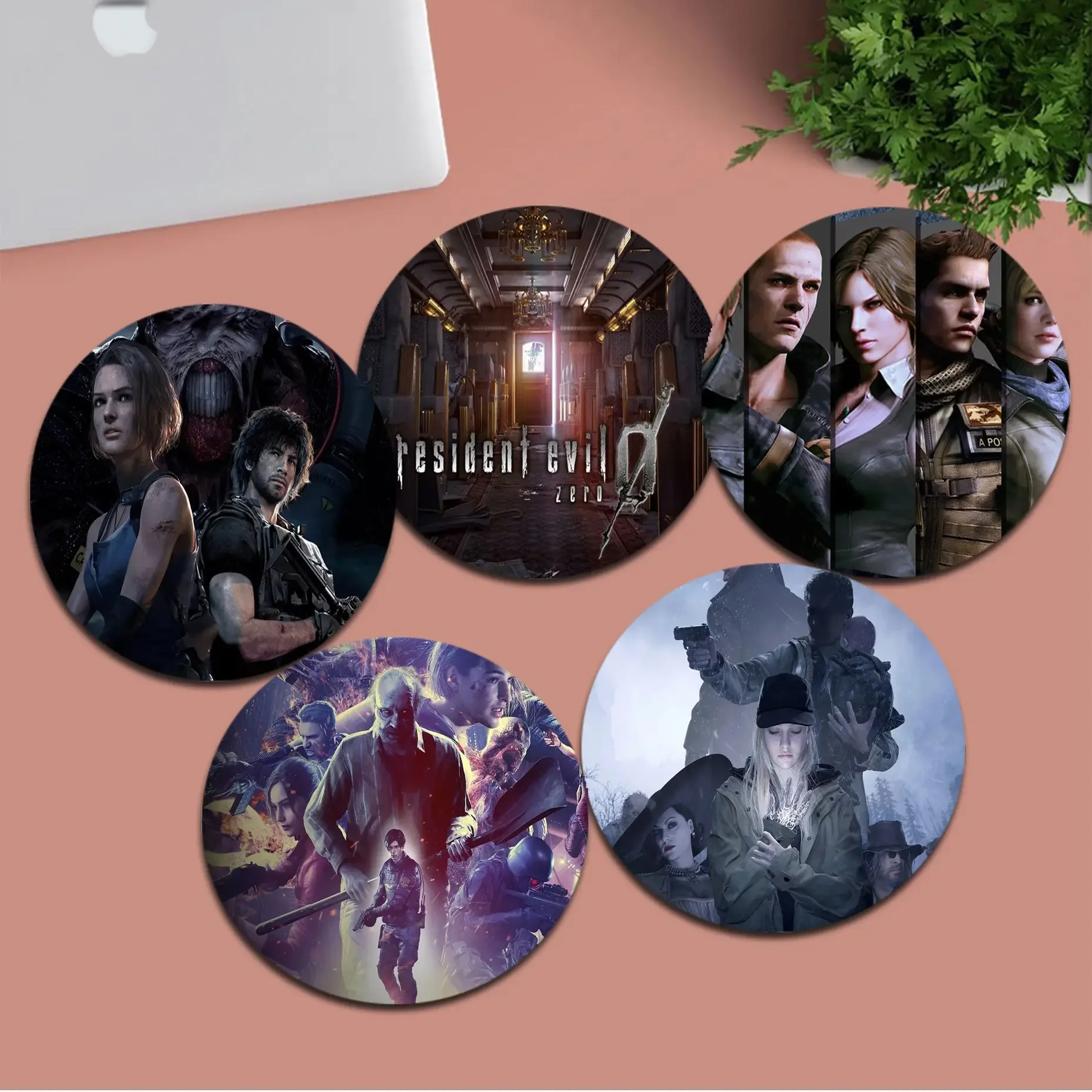 

E-Evils GAME R-Resident Mousepad INS Tide Round Keyboard Mat Table Mat Students Cabinet Gamer Desktop Cup Deskpad Home Decor