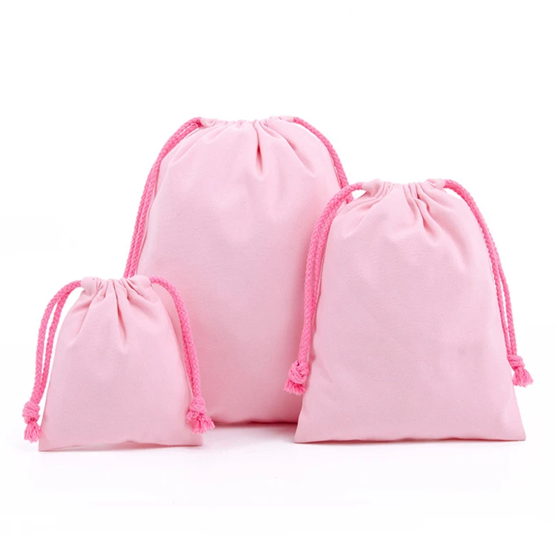 Reusable Cotton Drawstring Bags Fabric Storage Bag for Sundries Fruit Vegetable Kitchen Produce Bags Drawstring Gift Bag