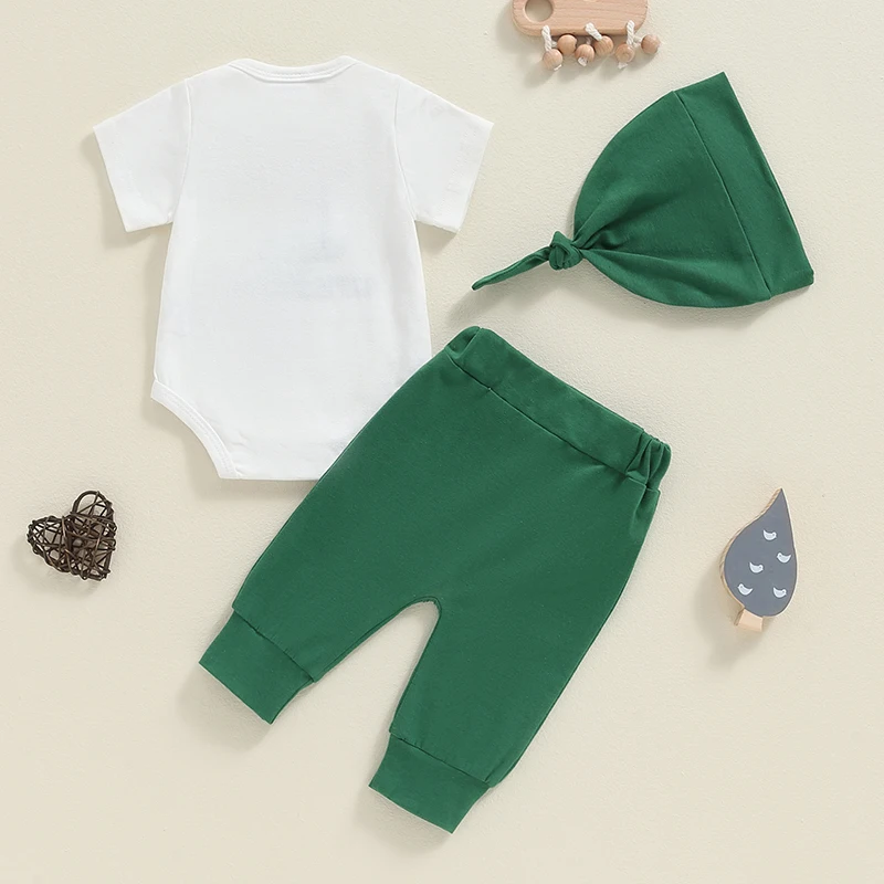 Tenues de golf pour bébés garçons, barboteuse brodée à manches courtes, ensemble pantalon et chapeau, vêtements pour nouveau-nés, 3 pièces, 2024-04-25