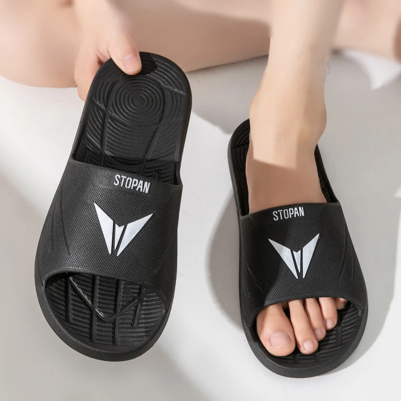 2024 New Men\'s Slippers Plus Size Men Indoor Home Slippers Bath Slipper PVC Soft Sole anti slip Outdoor Beach Flip Flops Sandals