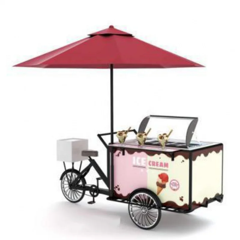 custom.Hot Selling Stainless Steel Stall Food Truck Portable Folding Mobile Snack Cart Reverse Riding Donkey Tricycle Colorful D
