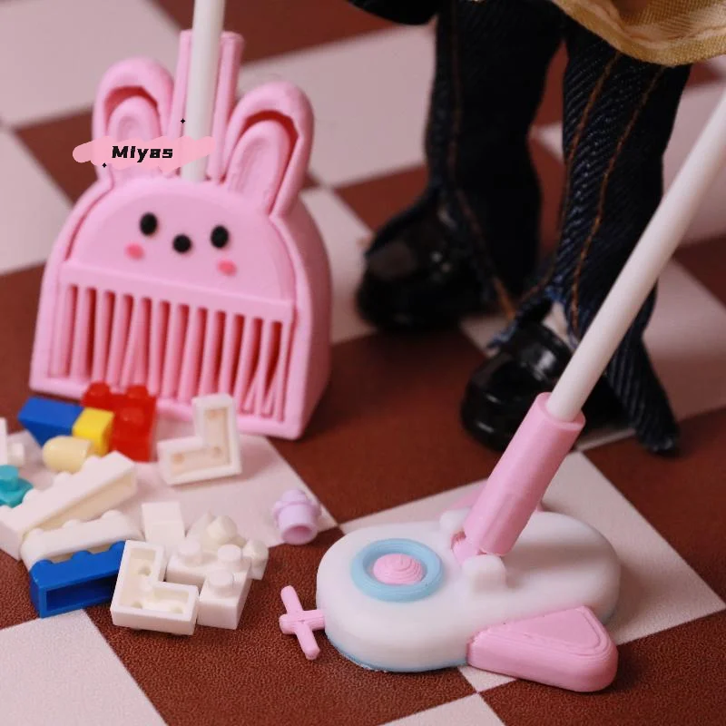 1 stks miniatuur poppenhuis stoffer simulatie modelvliegtuigen mop pop accessoires DIY decoratie voor creatieve speelsets