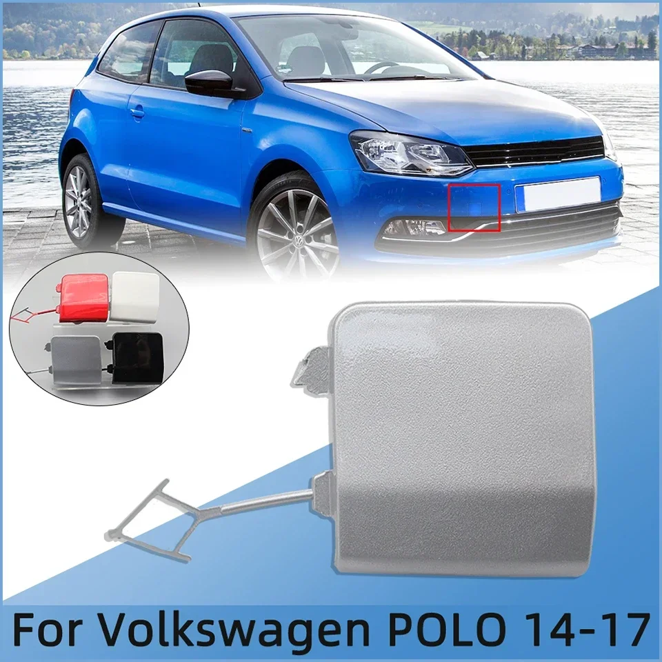 

For Volkswagen Polo Hatchback 2014 2015 2016 2017 Front Bumper Towing Hook Trailer Cover Cap Tow Hook Hauling Eye Lid Garnish