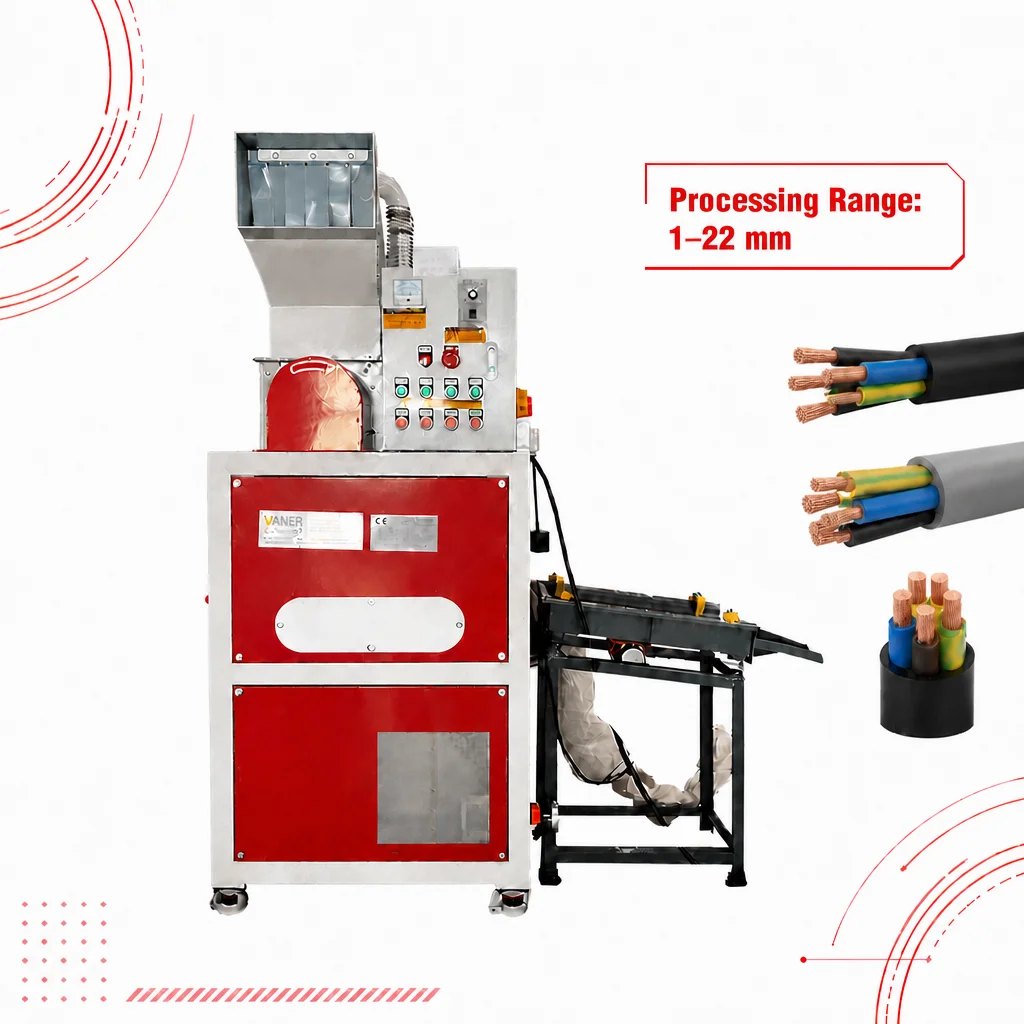 ACCE 1-22MM Mini Wire Granulator Equipment Scrap Cable Recycling  Net Wire Separator Device Wire Recycling US Stock Fast Deliver