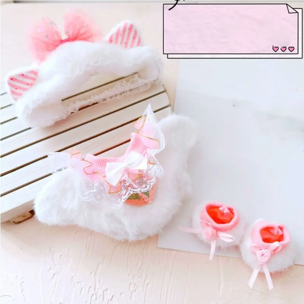 Mini Doll Sleep Clothes Casual Wear Cotton Material Doll Bodysuit with Hat Doll Plush Clothes