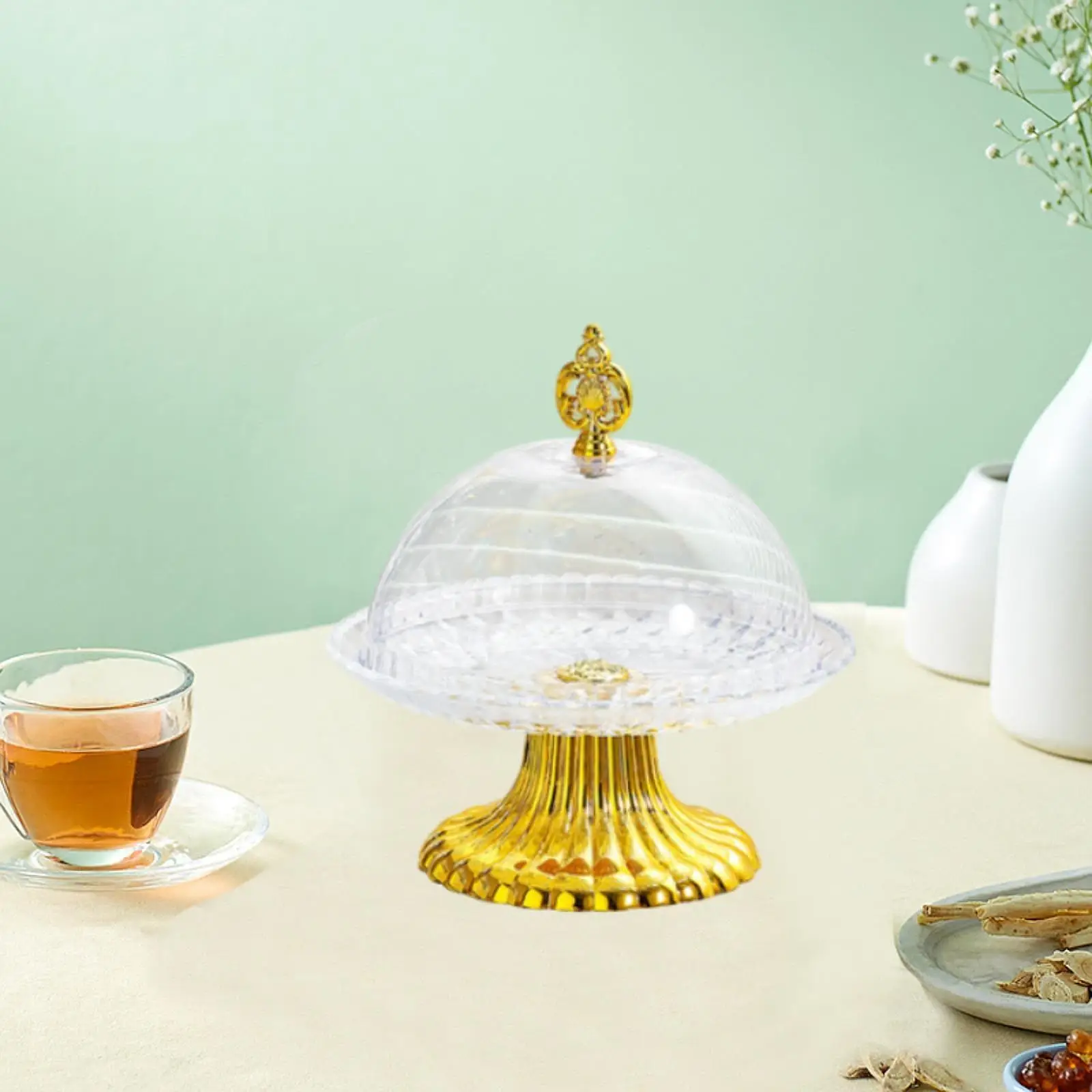 Cake Display Stand Cake Holder with Dome Lid Nuts Tray Covered Serving Platter for Dessert Cookies Centerpieces Housewarming