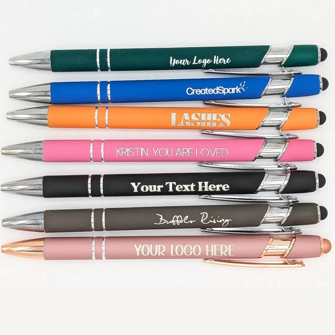 20 Stück Personalisierte Stifte Stylus Großpackung Firmengeschenk Makler-Marketing Werbeartikel Stift mit Eigenem Text für Ihr Geschäftsgeschenk Büro 1/5/10 Stück – Detail 7