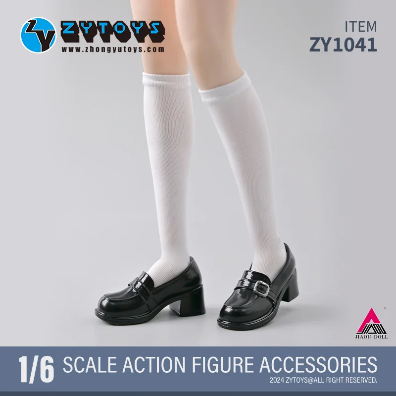 ZYTOYS ZY1041 1/6 Scale Leather Shoes French Round Toe Hollow Shoes Model Fit 12'' Female Soldier Action Figure Body Dolls