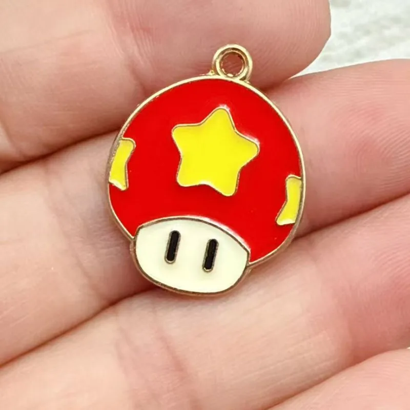 10 stuks schattige Super Mario Bros DIY sleutelhanger metaal handgemaakt legering anime game sleutelhanger sleutelring cadeau voor fans