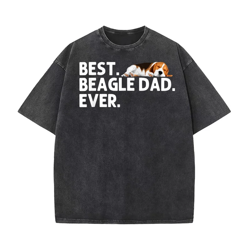 Best Beagle Dad Art For Men Father Beagle Dog Beagle Lover T-shirt Men's Tee Shirt Short Sleeve Male Clothes Fashion
