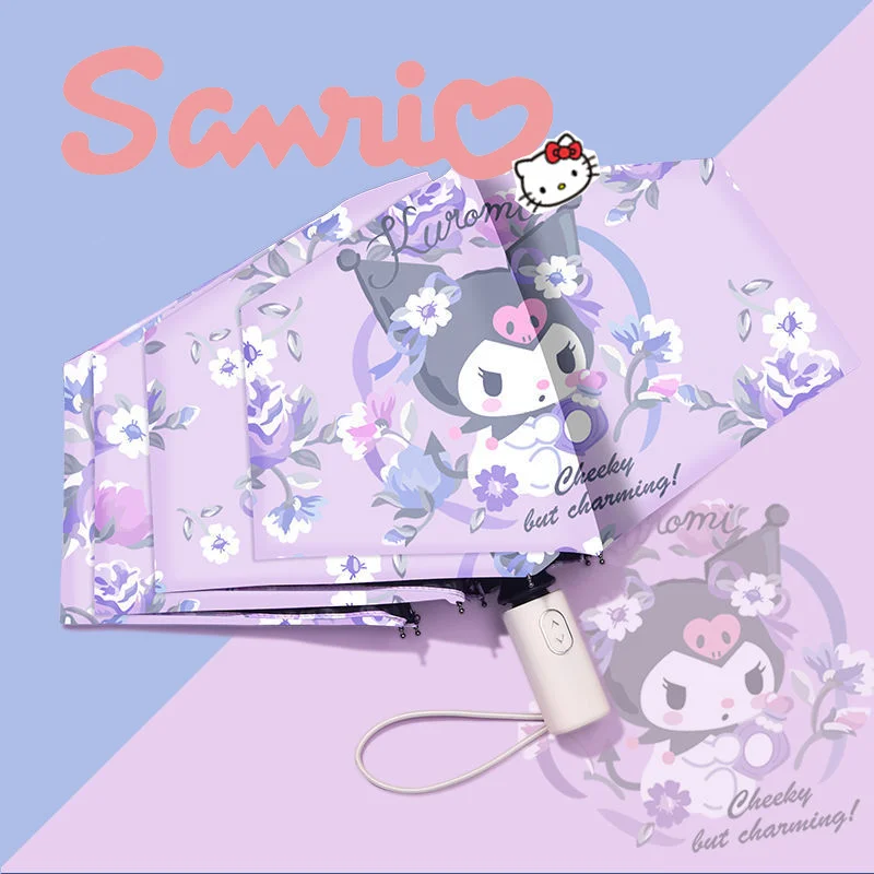 Sanrio Koromi Umbrella Three-Fold Automatic High-Value Ins Rain And Sunshine Dual-Use Uv Protection Melody Lightweight Girl Gift