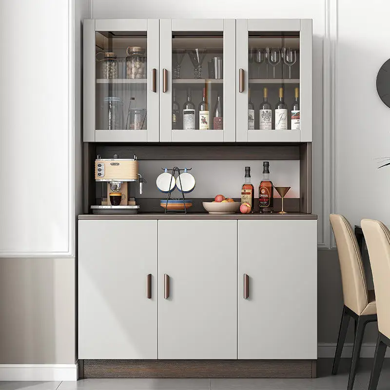 Aparador Moderno Minimalista Sólido Integrado para Sala de Estar, Comedor, Almacenamiento, Armario de Cocina de Pared, Vinoteca, Gabinete para Té y Gimnasio