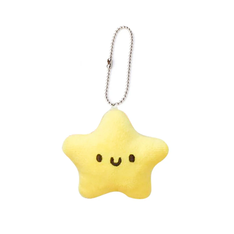 Cute Mini Yellow Small Stars Soft Plush Toys Keychain Backpack Ornaments Pendant Gifts