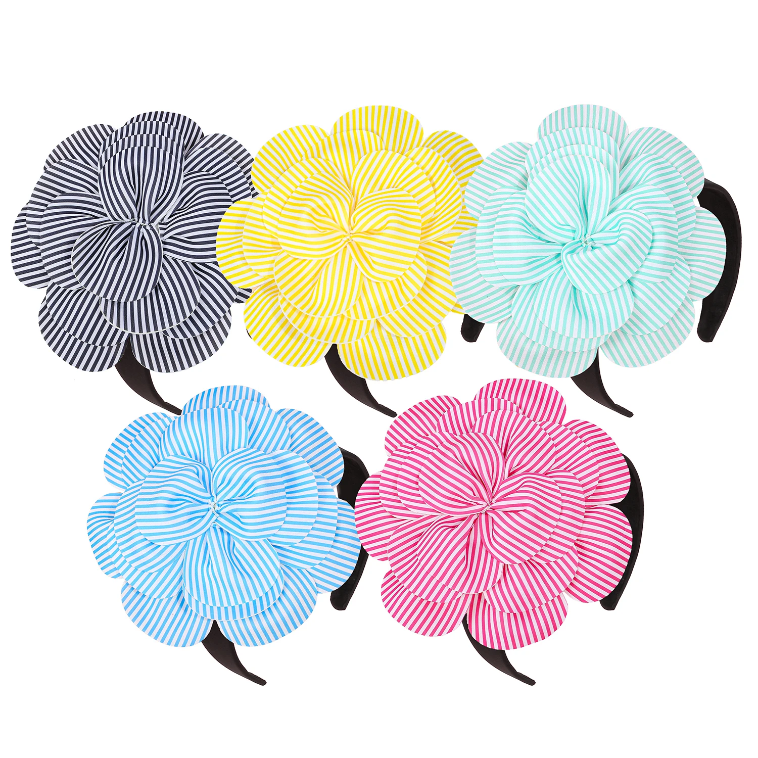 

1 шт., 10 дюймов, большие повязки на голову с цветами для женщин, полосатые повязки для волос с цветами, обручи для волос, головные уборы для девочек и женщин, аксессуары для волос для ужина и вечеринки