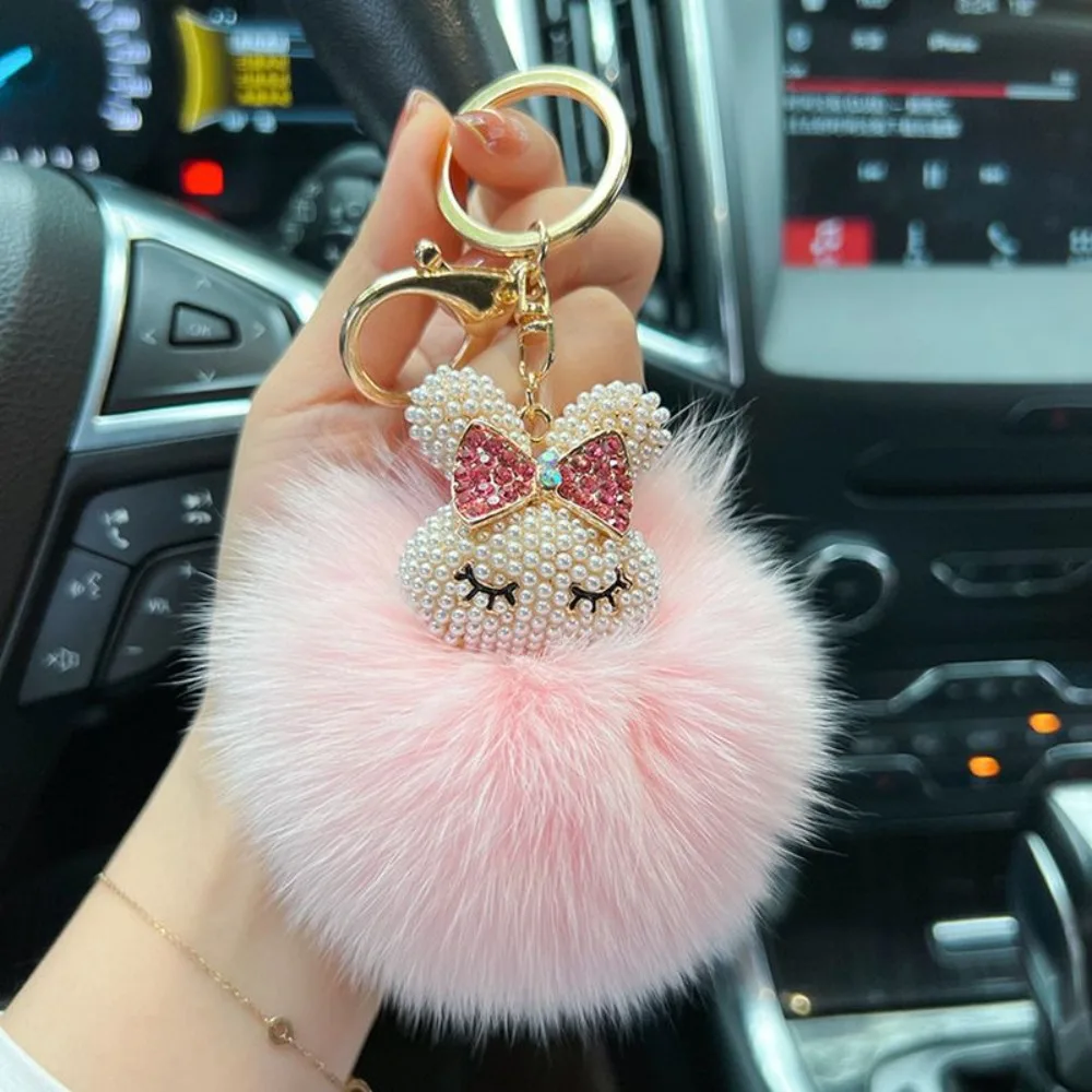 novo-chaveiro-de-coelho-com-perolas-pingente-de-pelucia-de-raposa-chaveiro-delicado-para-carro-mini-enfeite-para-bolsa-presente-diario-doce-e-kawaii