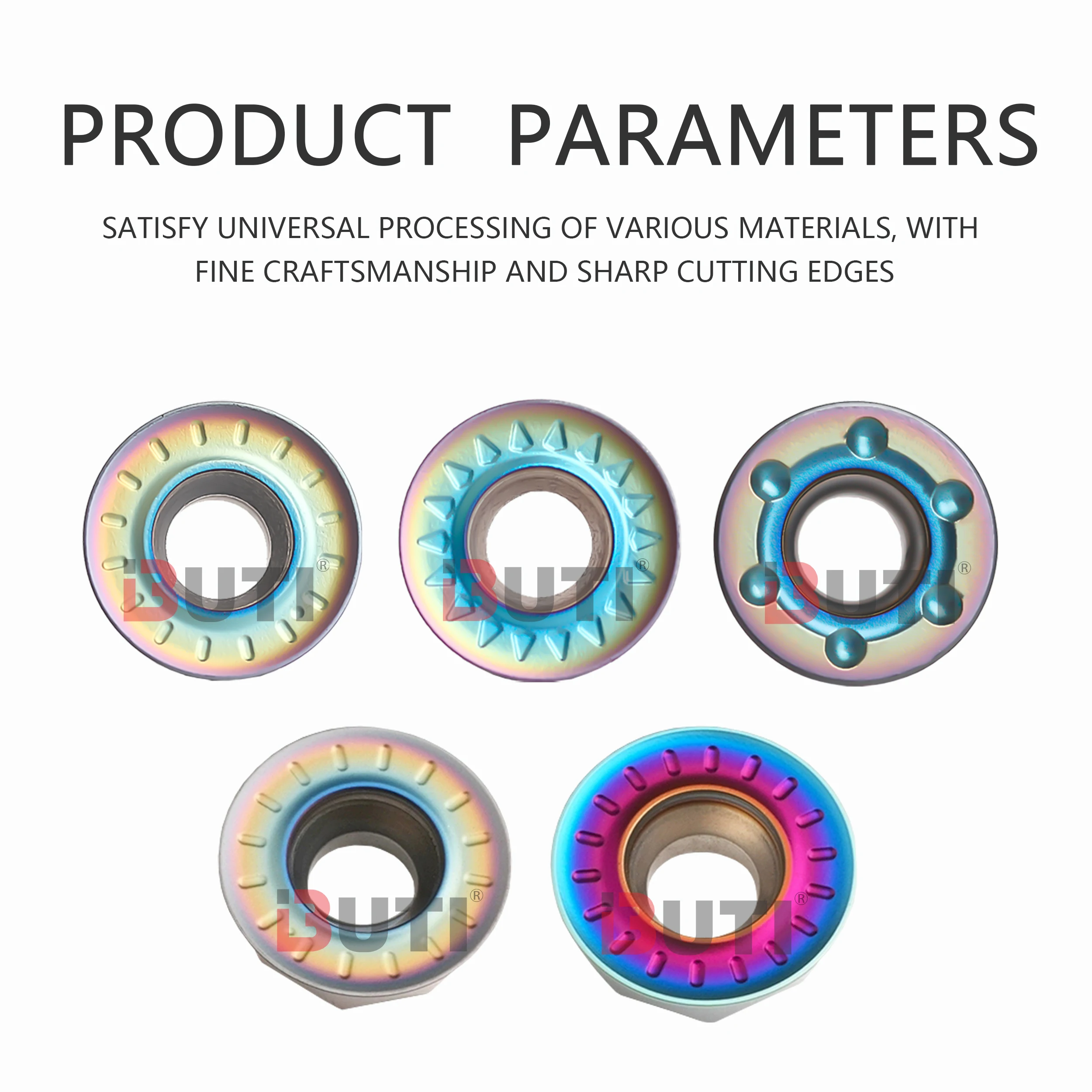 Sisipan Penggilingan Melingkar Warna-warni RPMT08T2MOE-JS RPMW1003MO-TT Pisau Karbida Pusat Mesin CNC untuk Pengolahan Baja yang Dihaluskan