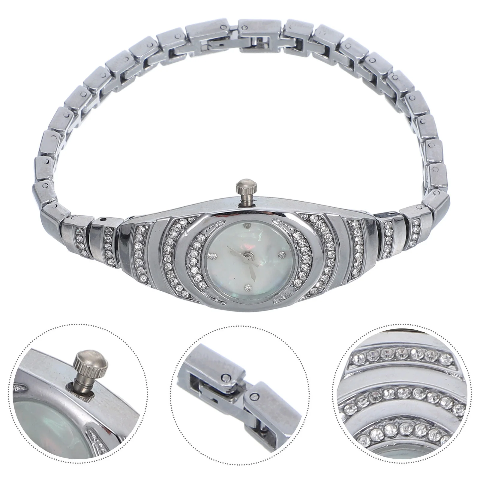 

Lady Bracelet Watch Zinc Alloy Material Durable Practical All Match Style Students Office Workers Fashion Accessory