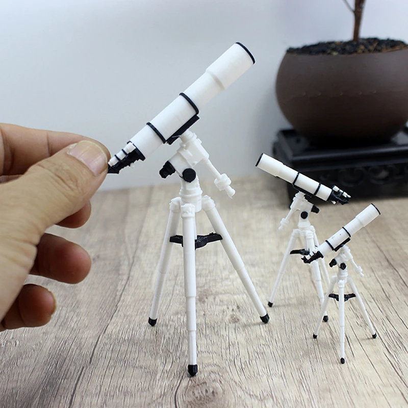 1Pcs Educational Science Toy Astronomy Telescope Model Pretend Decorations 1:12/1:20/1:25 Scale Dollhouse Miniature Accessories