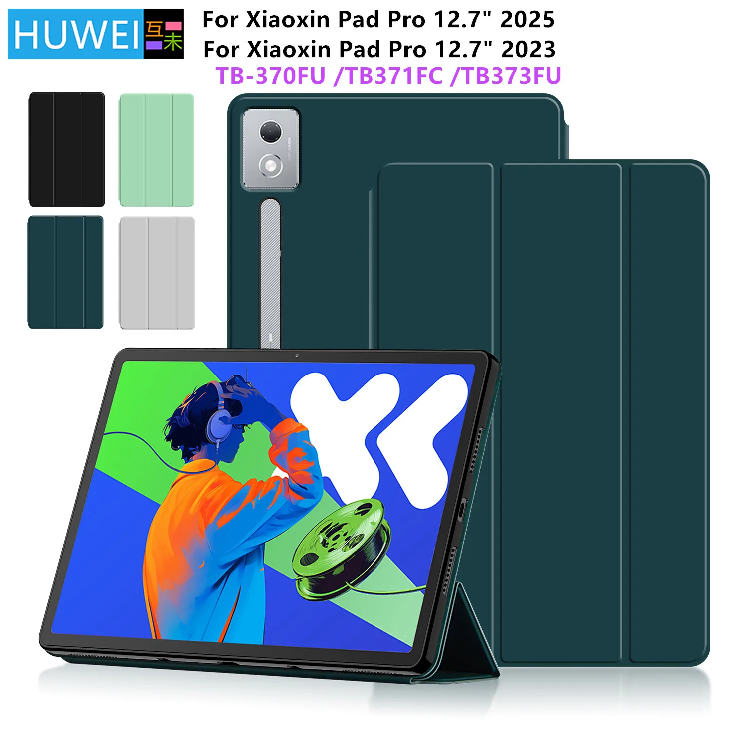 

Case For Lenovo Xiaoxin Pad Pro 12.7 inch 2025 2023 TB-375FC TB-373FU TB-370FU Tablet Flip Stand Cover Funda Tab P12 12.7 Cases
