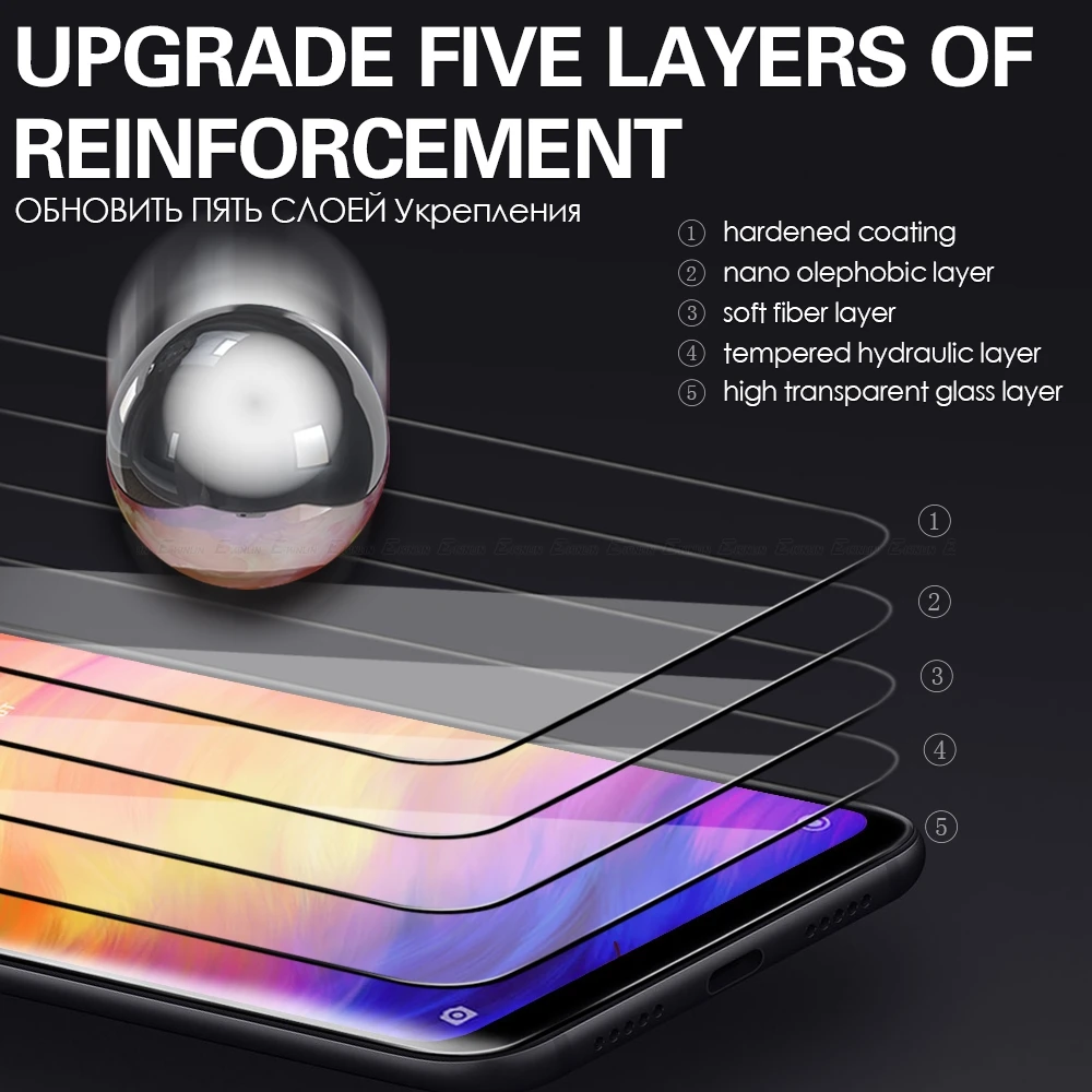 5D Volledige Cover Gehard Glas Screen Protector Film Voor Vivo Y02A Y02 Y15s Y15A Y12i Y1s Y19 Y12A Y15 Y12s Y12 Y11s Y11 Y16 Y02s