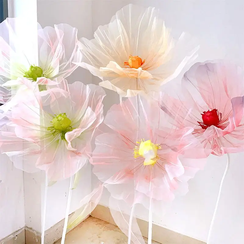 

170cm Artificial Flowers Silk Poppy Fake Flower for Wedding Party Home Decoration Window Display Floral Bouquets DIY Accessories