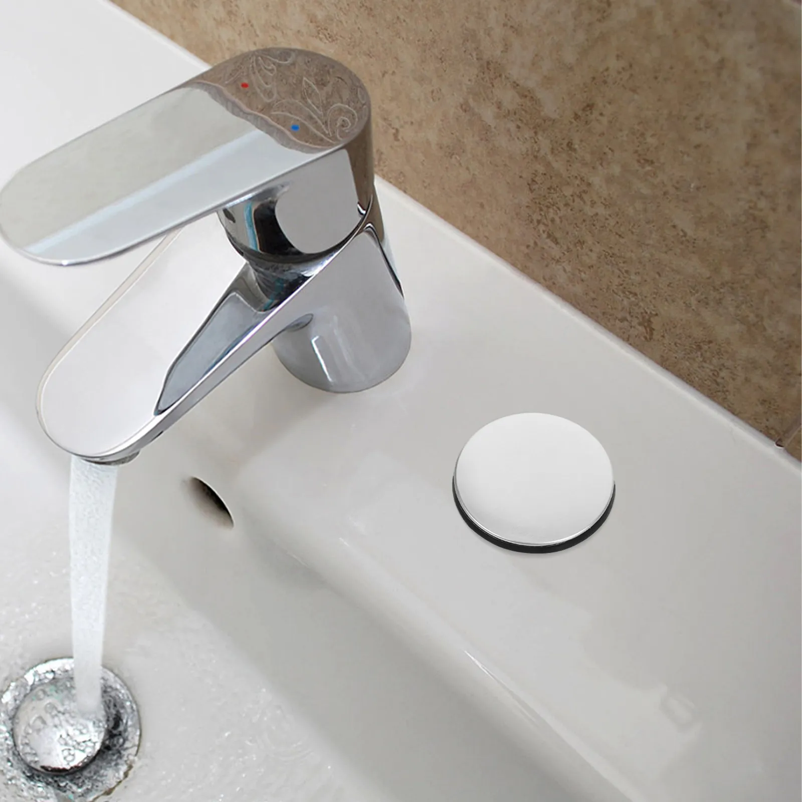 

2Pcs Stainless Steel PP Sink Hole Cover for Kitchen Sink Tap Spray Hole 31-40Mm Diameter Easy Install Leak Proof Clean Tidy