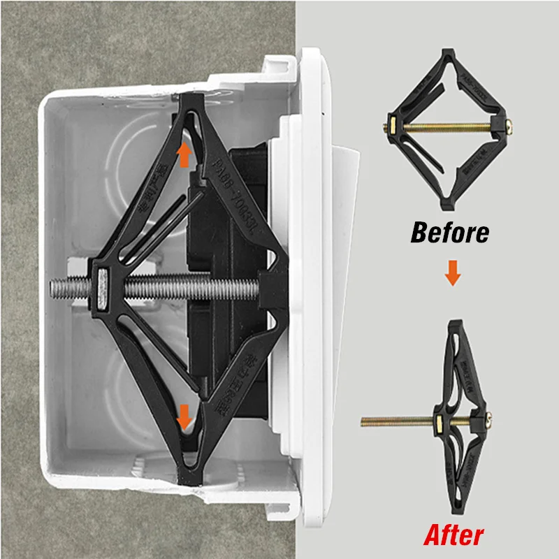 10pcs 86mm Cassette Repairer Dark Box Repair Screw Plug Switch Old Socket Boxes Replacement Fixed Wall Repair Box Support Rod