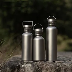 Outdoor Camping Titanium Water Bottle 500ml 600ml 750ml Ultralight Picnic Sports Titanium Water Bottle Single Wall