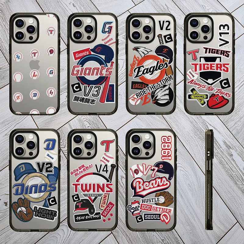 البيسبول الحدود السوداء واقية الاكريليك المغناطيسي الحال بالنسبة آيفون 12 13 14 15 16 17 برو ماكس غطاء شل #1