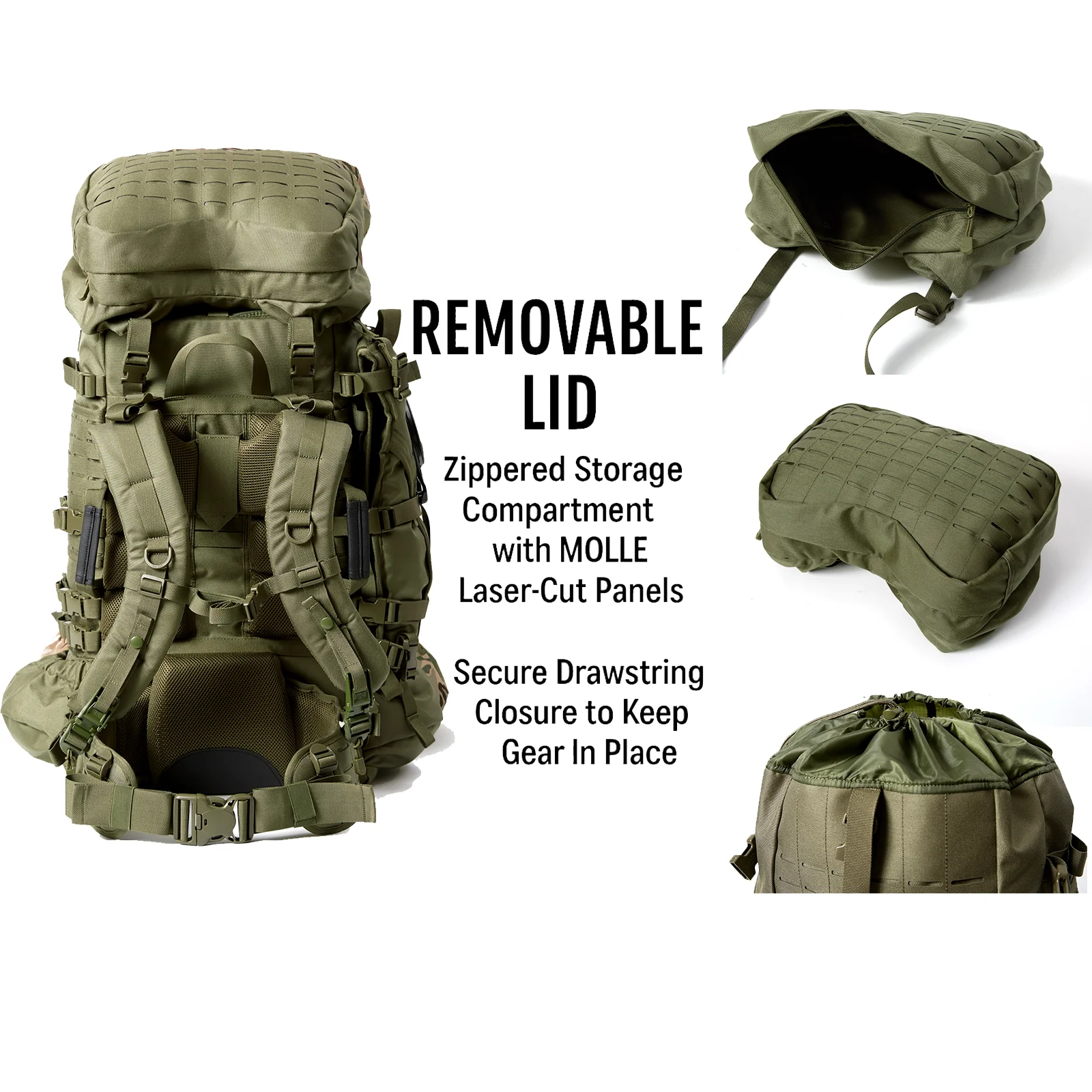 ILBE Military Backpack 80L Ranger Green Tactical Rucksack