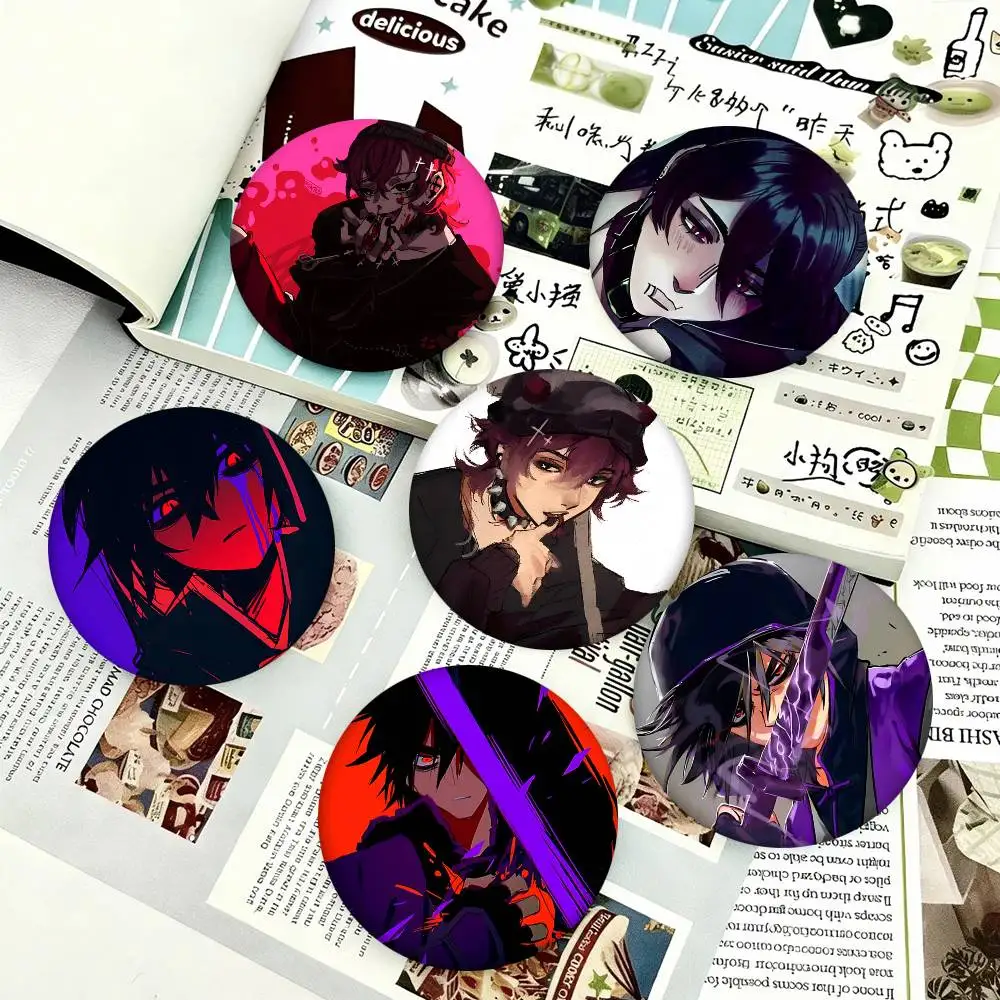 1pc K-Killer Chat Ronin Misaki Cartoon Style Badge Brooches On Backpack Decoration Round Enamel Pins For Accessorys