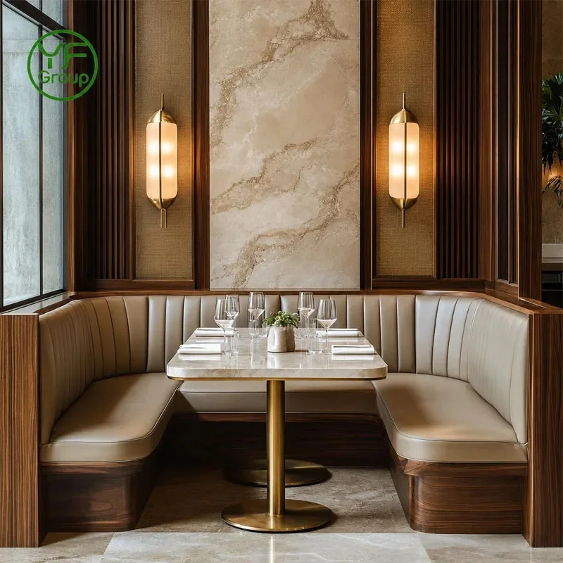 Direct Factory Sale Booth Seating Set Custom Tables Chairs Set Restaurant Furniture Banquette Sofa for Hotel Cafe