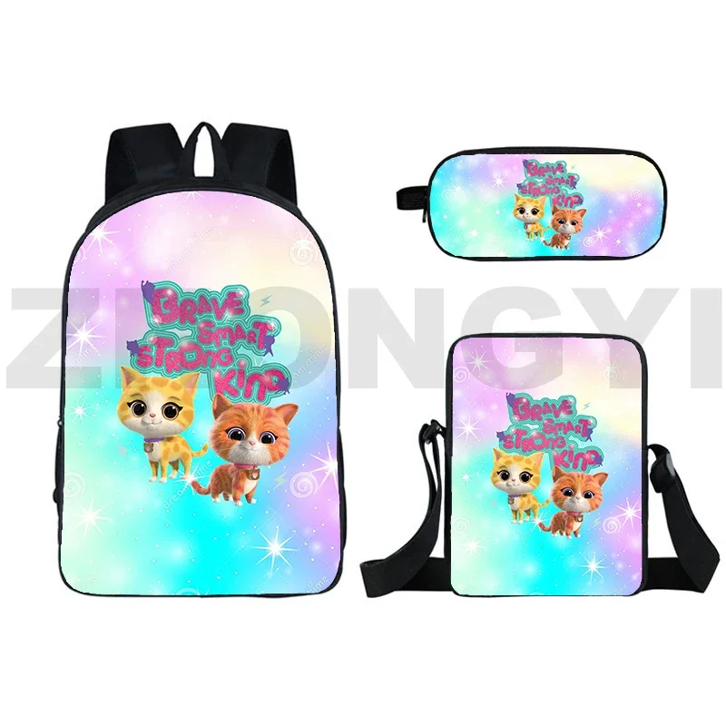 Hot 3D Anime SuperKitties Backpack Women Softback Funny Cartoon School Bag 16 Inch Bagpack Travel for Girl Bookbag Crossbody Bag