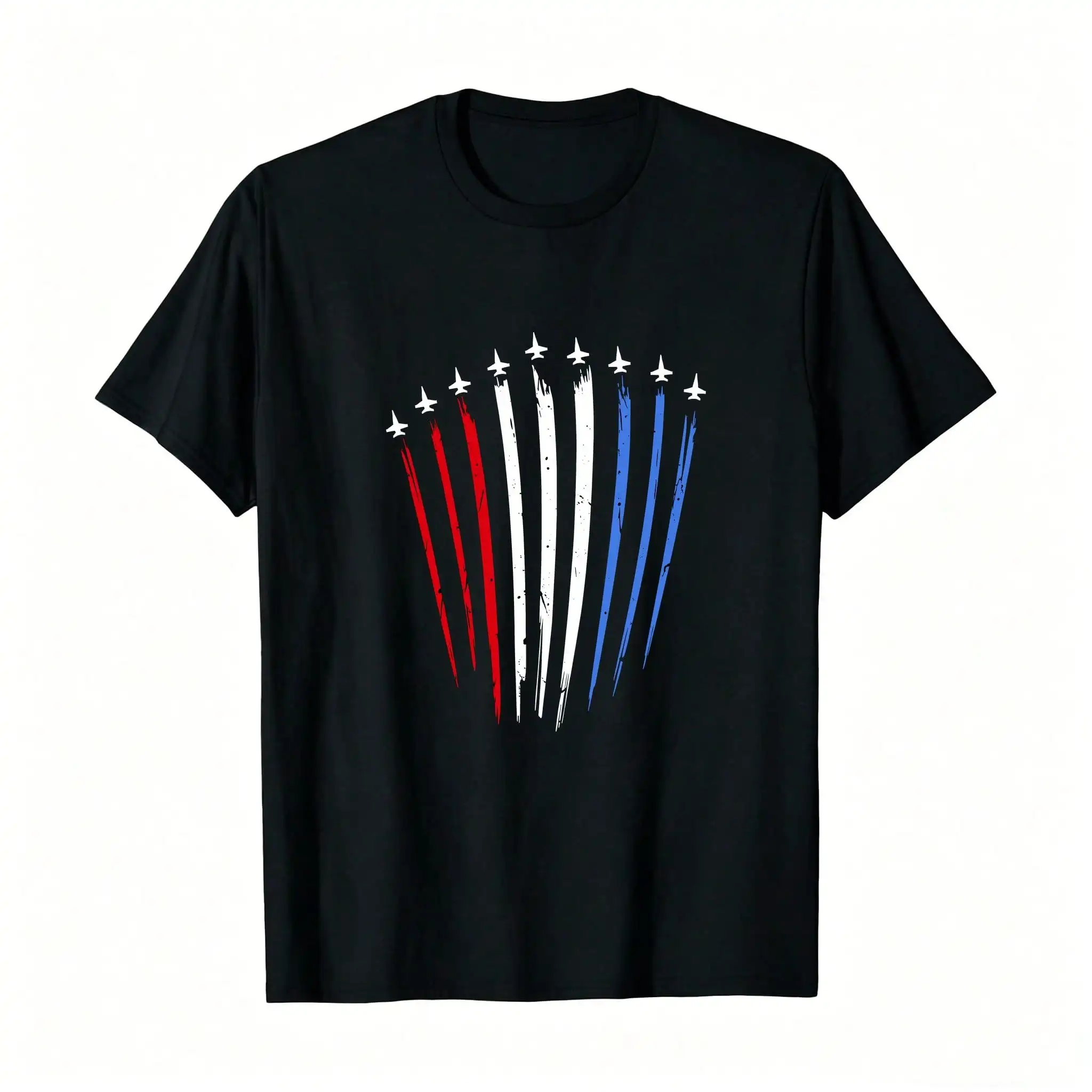 

Air Forc Airplane Armed Forces Patriotic Fighter Jet American Flag Printed T-Shirt, Women's Printed T-Shirt 220g_,Breathable And Comfortable Short-Sleeved Round-Neck Top, Suitable For All Seasons, Everyday Wear For Women